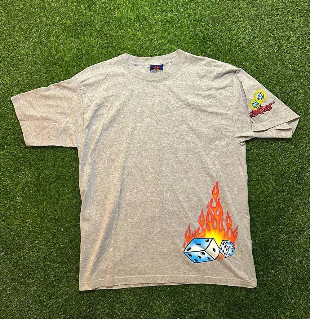 Vintage Y2K JNCO Jeans Flaming Dice Graphic T-Shirt